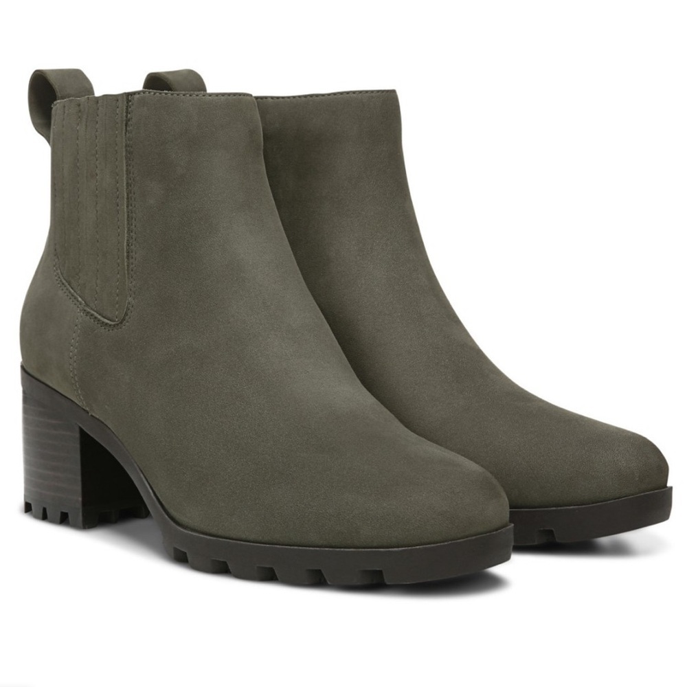 Women’s Vionic Wilma Green Waterproof Ankle Rain Boot Heels Booties Size 10 Shoe